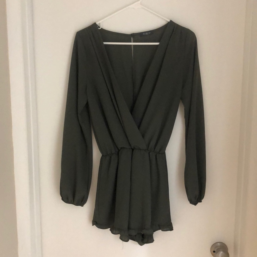 GOJANE Olive Green Long Sleeve Romper Size M